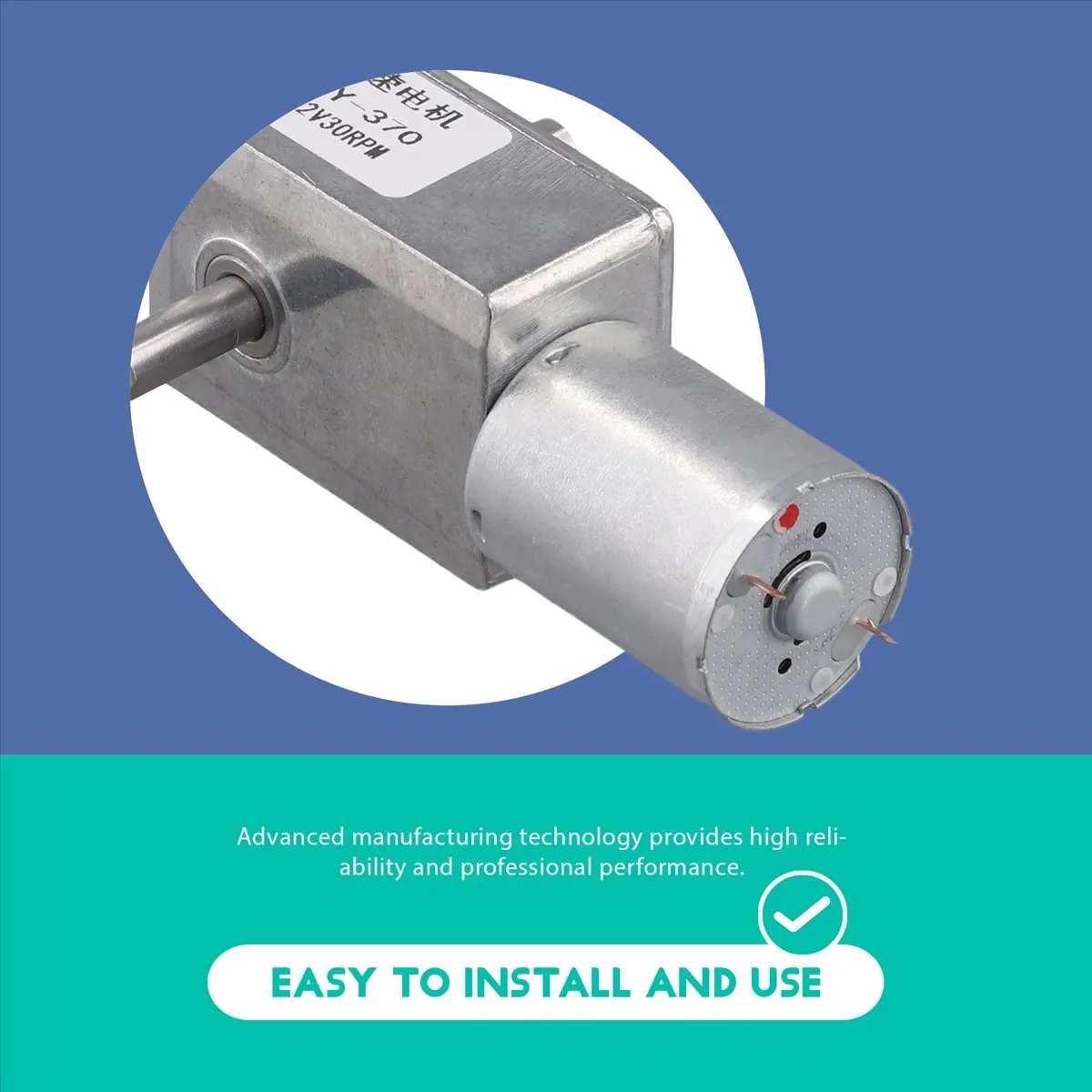 （SAME DAY）JGY370 DC Motor 12V 30RPM Reduce Speed Motor with High Torque Turbo Worm Geared