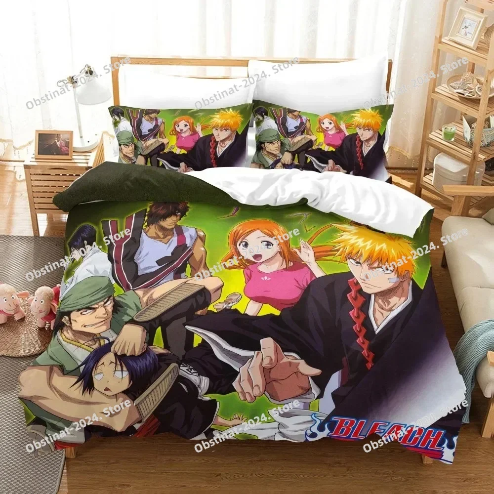 

Anime Bleach Toushirou Ichigo Bedding Set Duvet Cover Full Queen King Size Pillowcase Bed Printed Aldult Kid Bedroom Single Twin