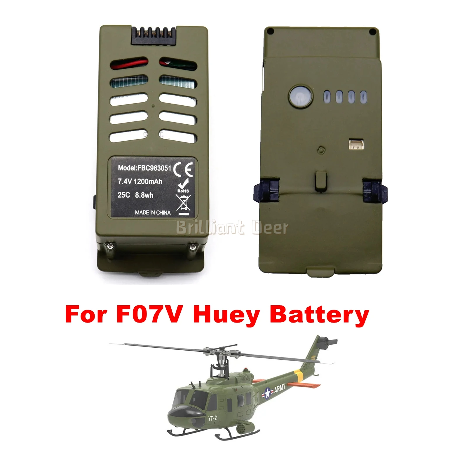 

YuXiang F07V Huey Helicopter Parts Fuselage Blade Grip Fuselage Battery Accessories