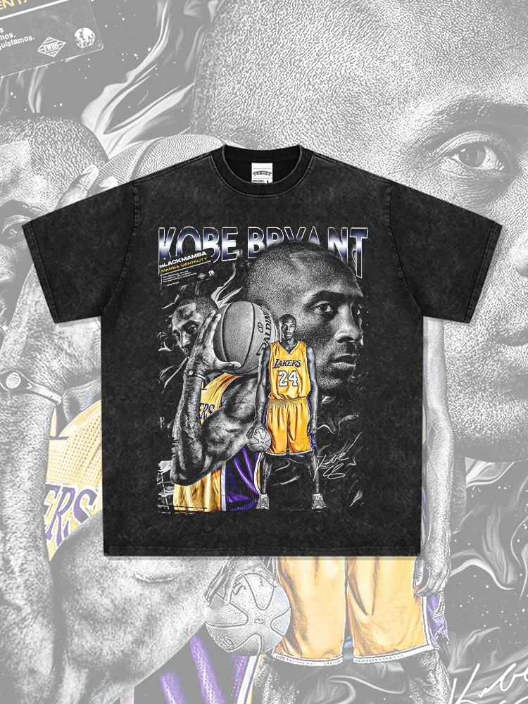 

Retro Kobe Street Baskeall Print ort Sve Heavyweight Pure Cotton Long Sve round Ne Hoodie ex Summer T-irt