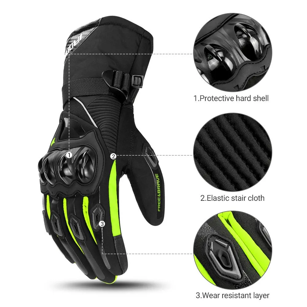 Men's Motorcycle Gloves Winter Windproof Warm Moto Protectionn Gloves 100% Waterproof Motocross Touch Screen Riding Gloves M-2XL 3