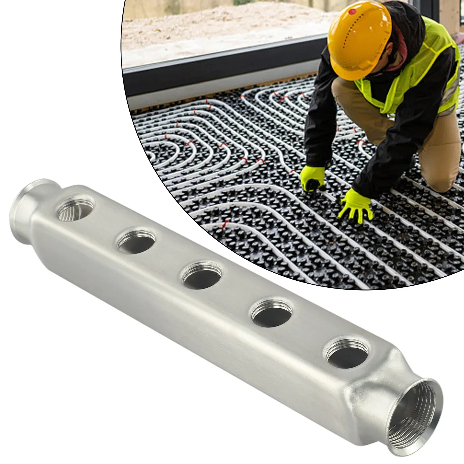 

Underfloor Heating Stainless Steel 304 Distribution Manifold Pipe Bar With G1 DN25 Main Thread For Home & Garden Heating Project