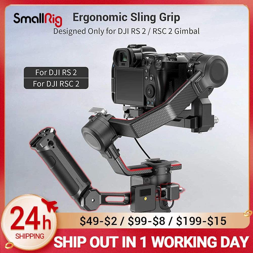 SMALLRIG Adjustable Handle Sling Dual Handgrip for DJI RS 2 / RSC 2 Gimbal Handheld Stabilizer Monitor Mount Accessories 3028