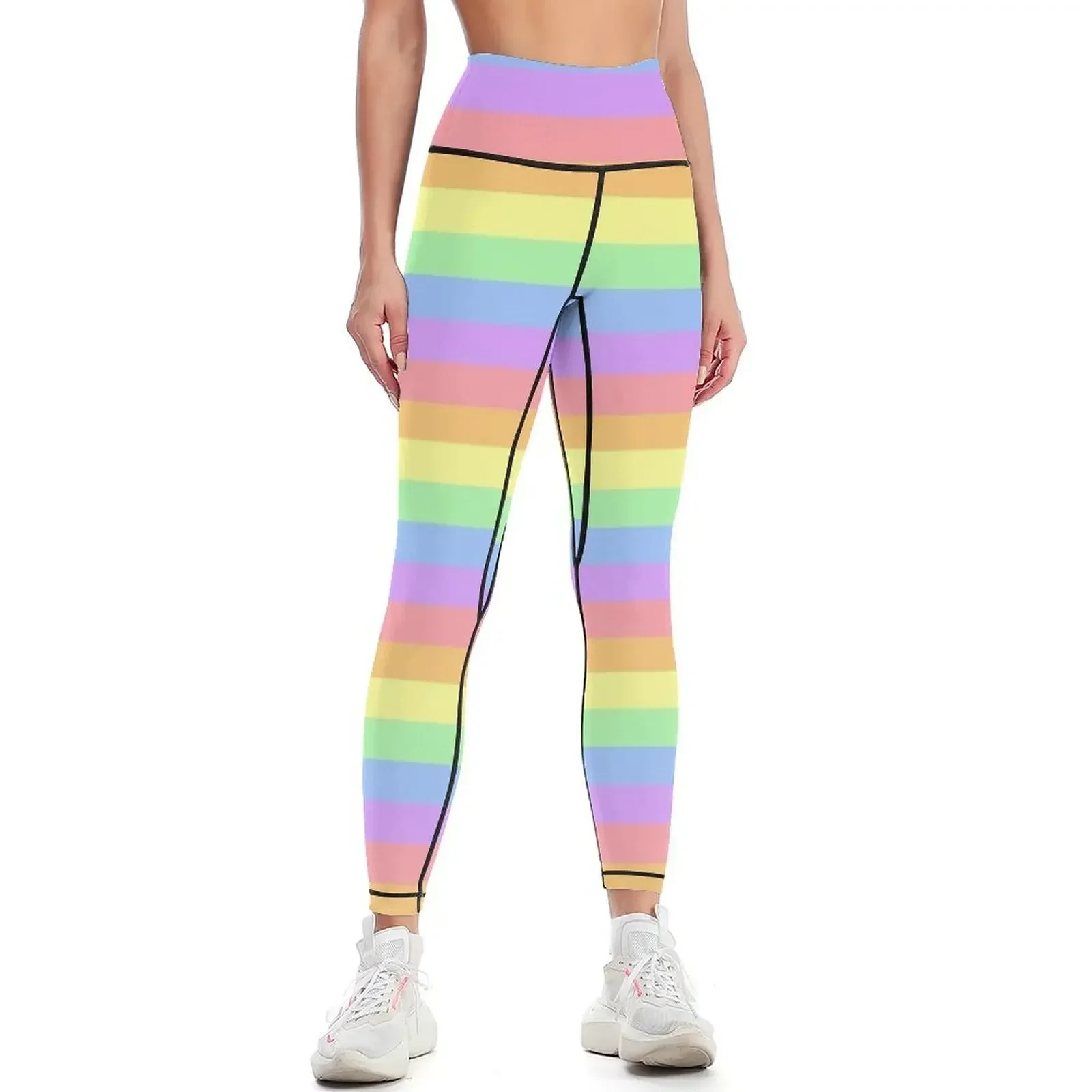 

Pastel Rainbow Pride Colours Leggings Women's sportswear legings for fitness Jogger pants gym wear Womens Leggings