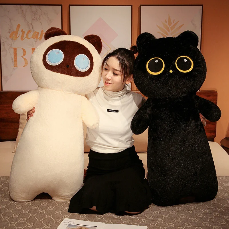 1PC 65 ~ 130cm długie gigantyczne koty pluszowe zabawki cylindryczne zwierząt poduszka podtrzymująca Kawaii kot wypchane pluszowe dzieci śpiący prezent dla przyjaciela