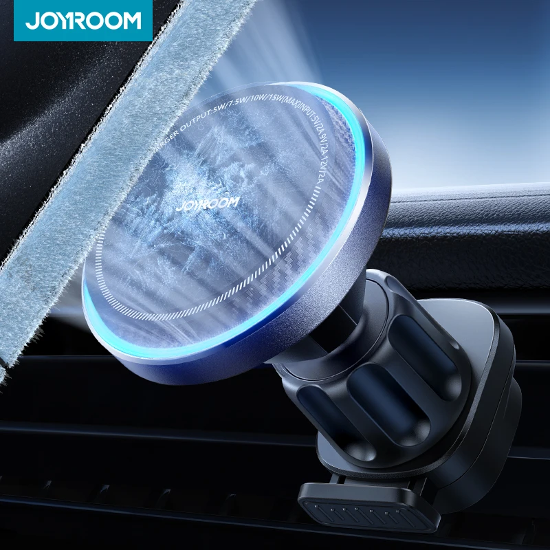 JOYROOM Magnetic Car Mount Charger Cooling Fast Charging 15W Wireless Car Charger Mount  Car Phone Holder For iPhone JR-ZS387