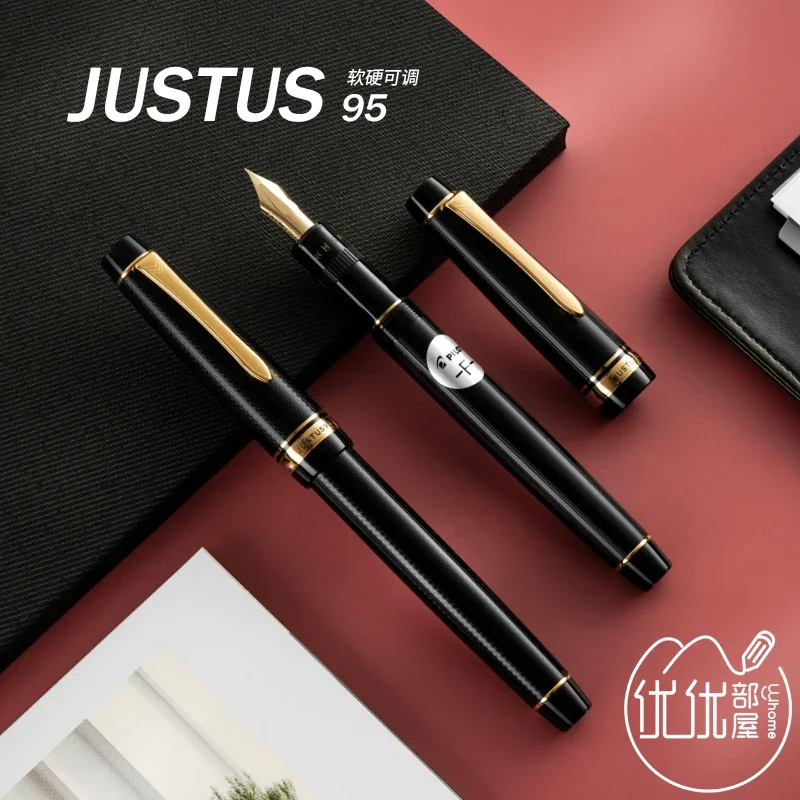 original PILOT Justus 95 Fountain Pen Adjustable Soft Hard Nib 14K Gold Calligraphy Practice Calligraphy Gift High-end Commerce