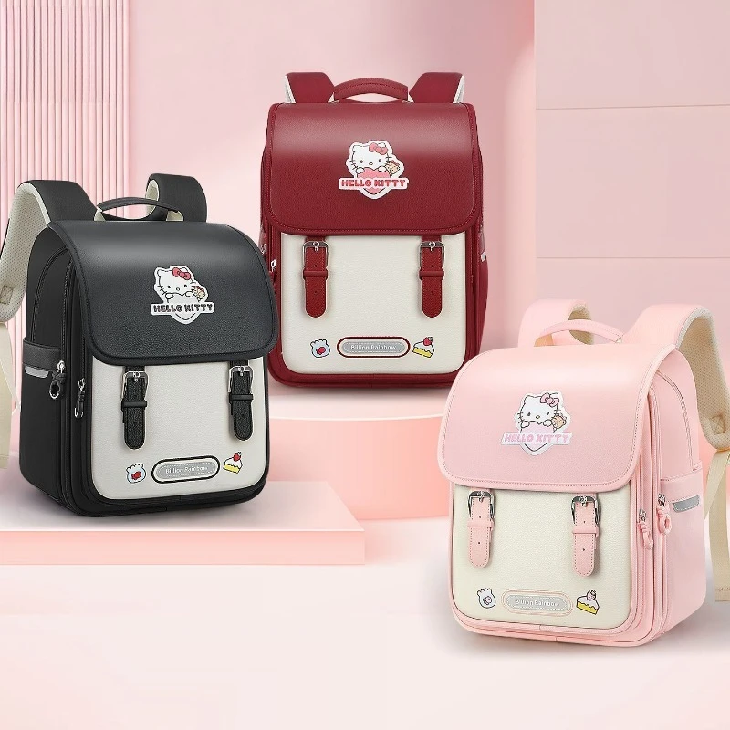 

Anime Sanrio Hello Kitty Girls Schoolbag Spine Protection Large Capacity for Grade 1-3 Kawaii Lovely Cute Gift for Kids 2026 New