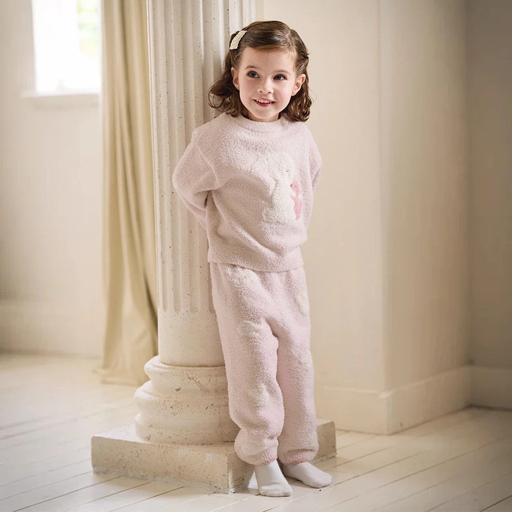 Dave Bella Boys Girls 2pcs Homesuits Winter Warm Polar Fleece Pajama Set Children Suits Indoor Thicken Clothing Set DB4264579