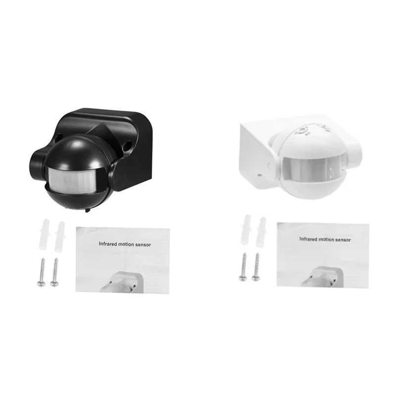 التيار المتناوب 110 فولت-240 فولت PIR مستشعر حركة بالأشعة تحت الحمراء التبديل 180 درجة كشف الحركة تأخير الوقت قابل للتعديل مقاوم للماء