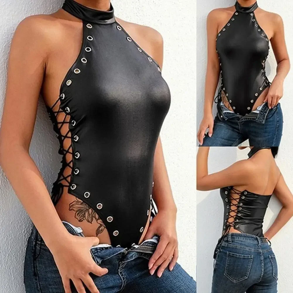 

Women Swimsuit Wire Free Ladies Side Lace-up Pure Color Slim-fitting Bikini Monokini Swimwear for Vacation