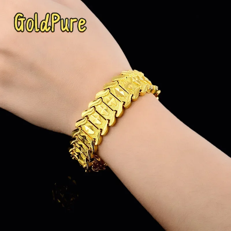 

Goldpure Luxury 24K 9999 Pure Gold real gold Men's and Women's Strap Bracelet Fashion Luxury
