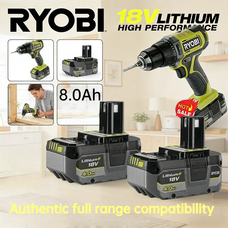

RYOBI Original P108 18V One+ 18 Volt Li-ion Power Tools P104 P107 RB18L50 RB18L20 P108 High Capacity Rechargeable Battery