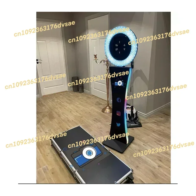 

360-degree rotating portable Roamer Ring Light Magic PhotoBooth Kiosk Selfie Photo Booth Vending Machine Shell Case