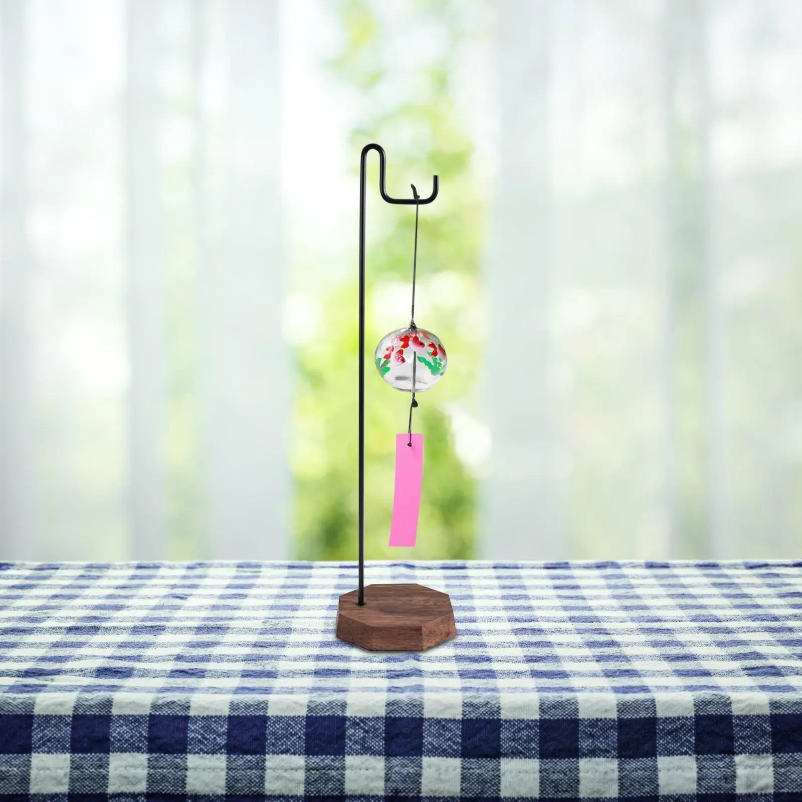 

Jewelry Display Rack Tabletop Wooden Base Metal Bracket Decorative Pendants Stand Necklace Holder for Bracelet Rings Pendants