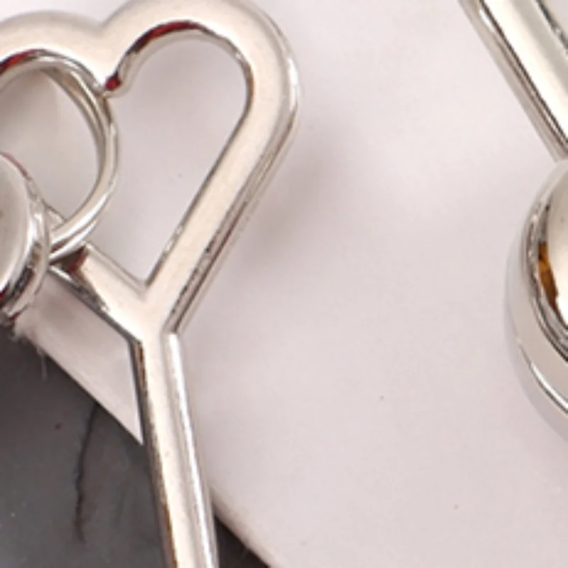 1Set Heart Shape Padlock Mini Luggage Hardware Locks With Key Lock For Travel Wedding Jewelry Box Diary Book Suitcase
