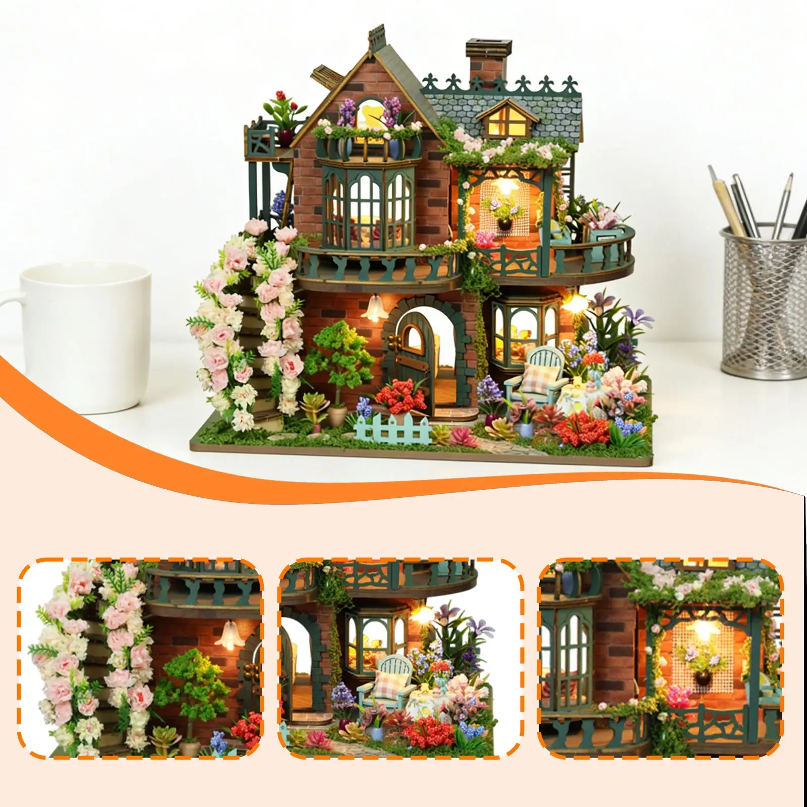 

Набор для сборки миниатюрного домика своими руками для взрослых и детей с подсветкой, декор для комнаты, деревянные поделки, набор для строительства крошечного домика, сказочный сад, ручная сборка