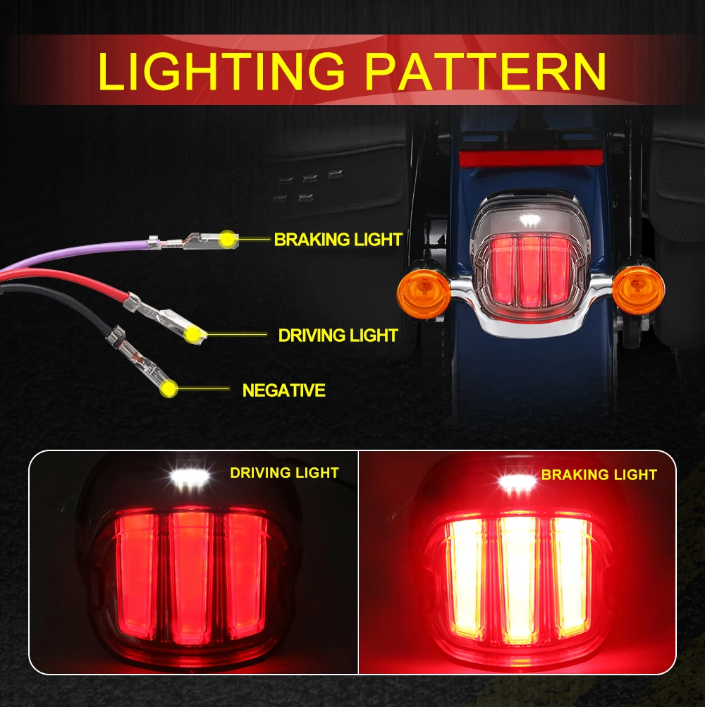 Fanale posteriore a LED per motocicletta omologato DOT Emark fanale posteriore per Harley Sportster XL883 XL1200 Softail Touring Road fanale