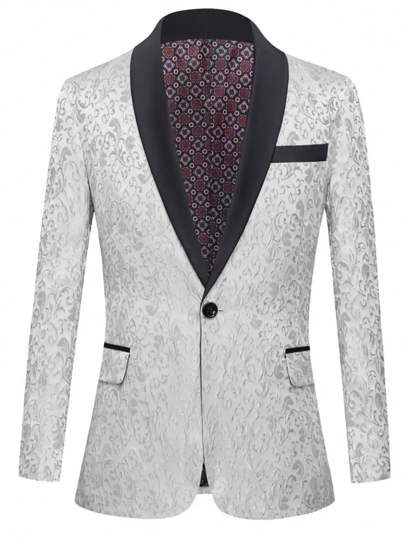 Мужской смокинг с рисунком пейсли, пиджак на одной пуговице, вечерний пиджак с цветочным узором и свадьбой