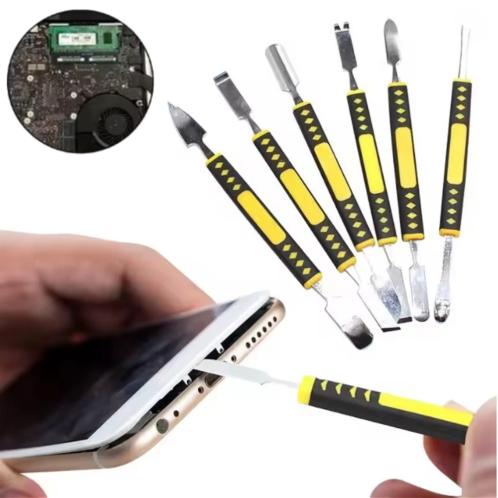 

Hardened claw nail double headed pry bar 6-in-1 disassembly battery screen frame flat pry bar injection molding repair tool set
