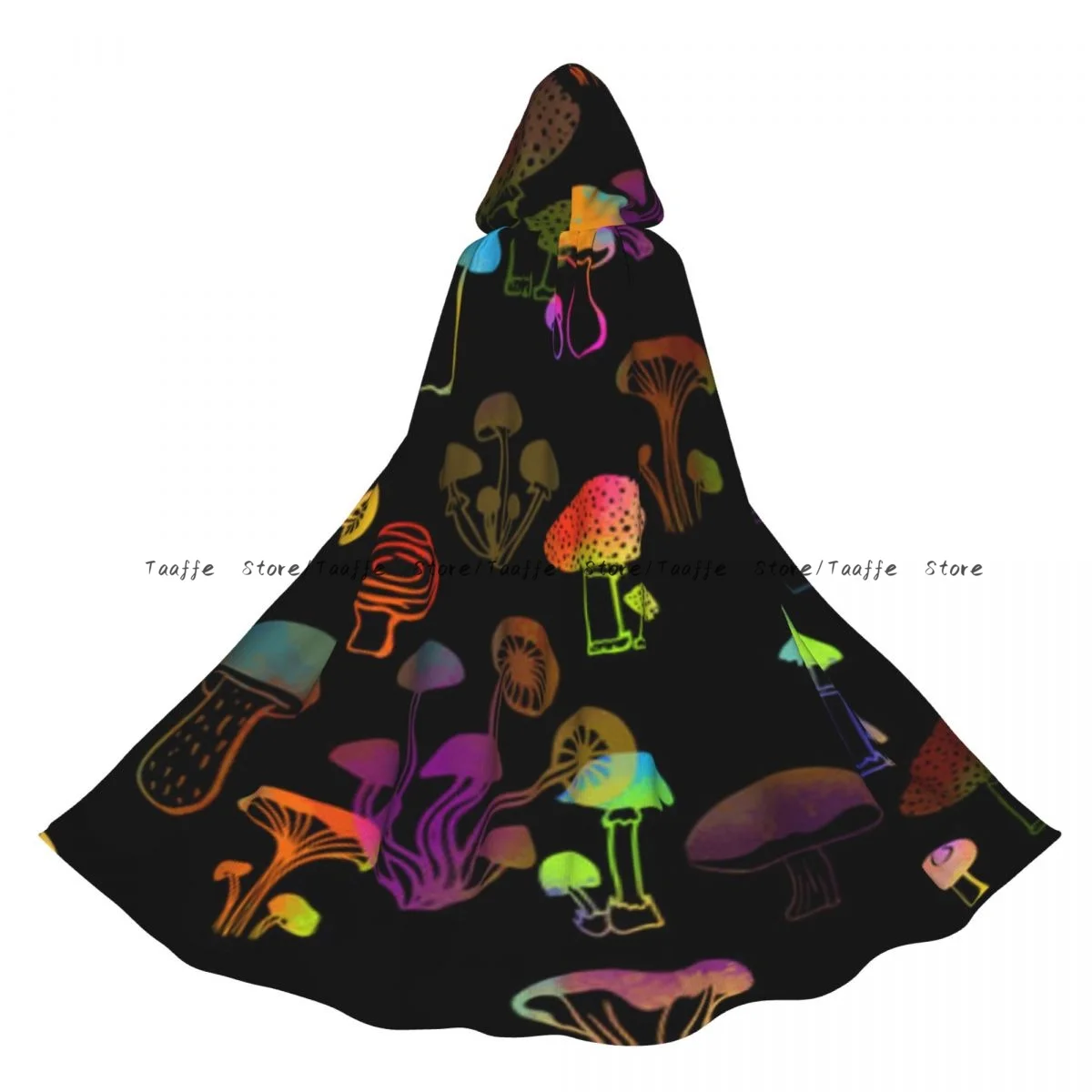 

Унисекс плащ на Хэллоуин цветные грибы иллюстрация накидка с капюшоном средневековый костюм ведьмы Викка вампир
