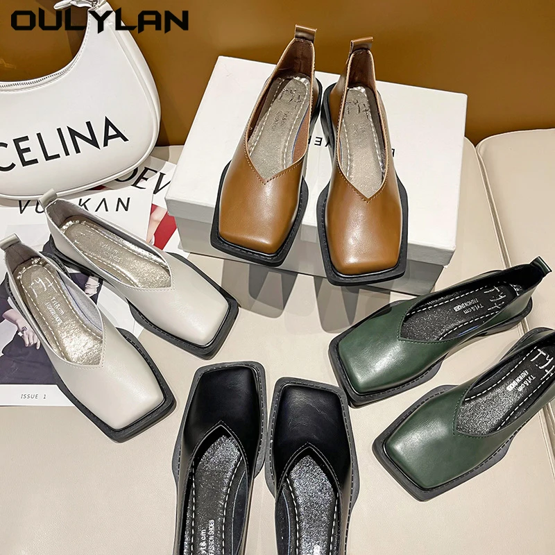 

Oulylan New Summer French Soft Soled Women's Sandals With Square Flat Bottom Design Sense Single Shoe