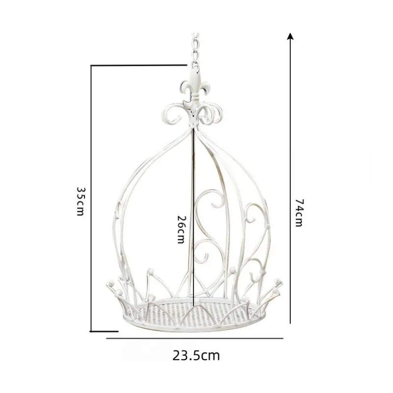 European-style iron flower rack basket for indoor minimalist balcony storage