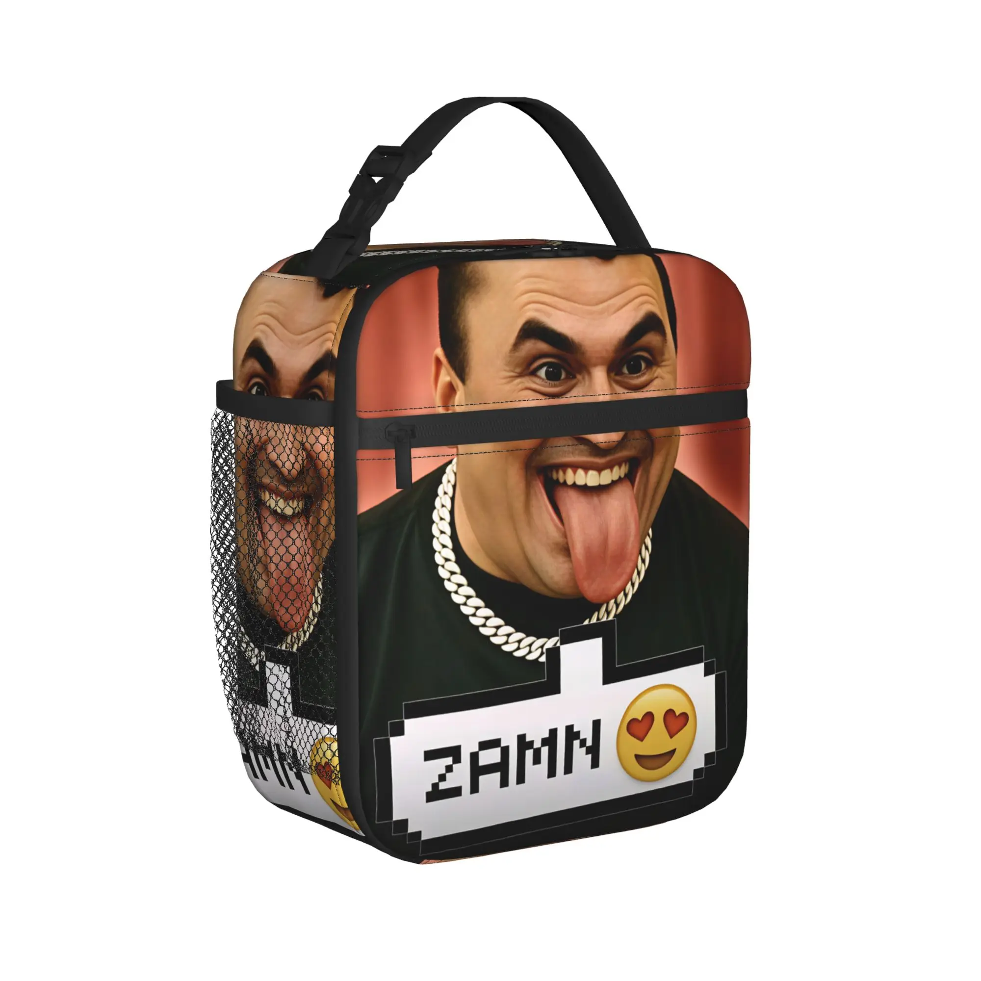 Charlie Kirk ZAMN Heart Eyes Emoji Man Tongue Out Lunch Bag Lunch Box For Child Picnic Cooler Bag Waterproof Tote Food Bags