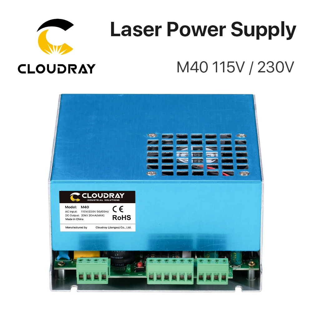 Cloudray 40W CO2 Laser Power Supply M40 115V 230V for CO2 Laser Engraving Cutting Machine 35-50W