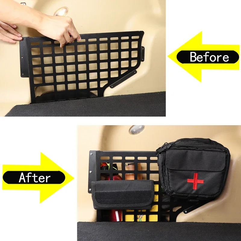 For 2007-2015 Land Rover Freelander 2 aluminum alloy black car trunk storage pegboard first aid kit pegboard car accessories