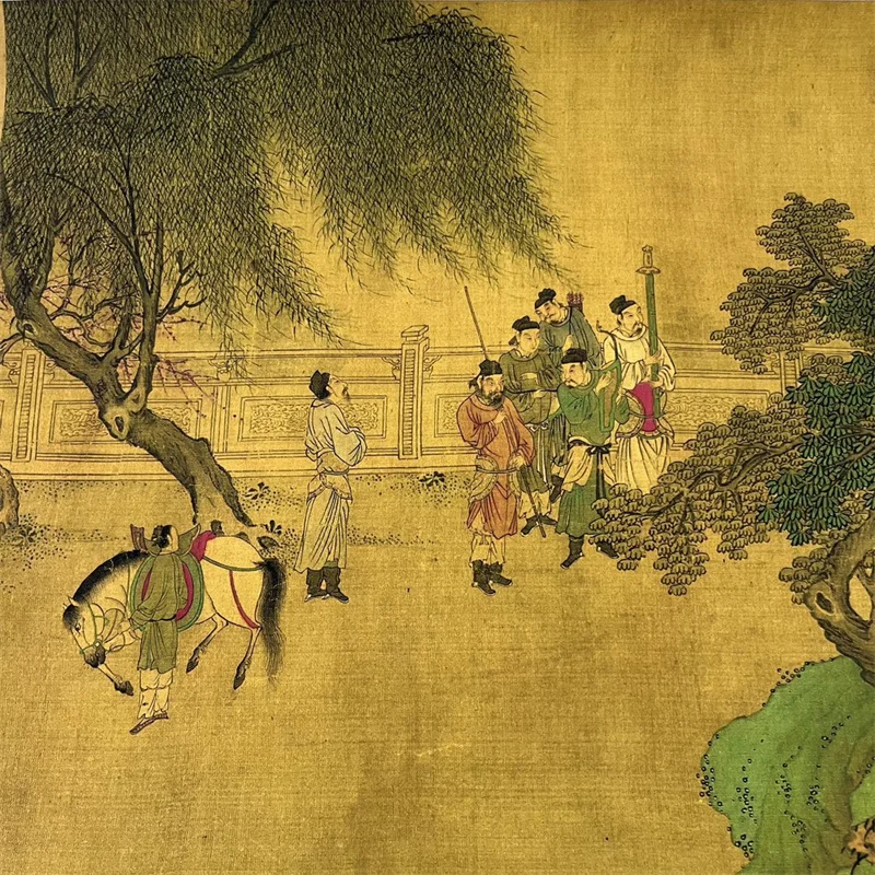 ورق صورة صيني قديم، لوحة قصة شخصية، صورة شوانجي تشيو ينغ، لوحة طويلة التمرير #6