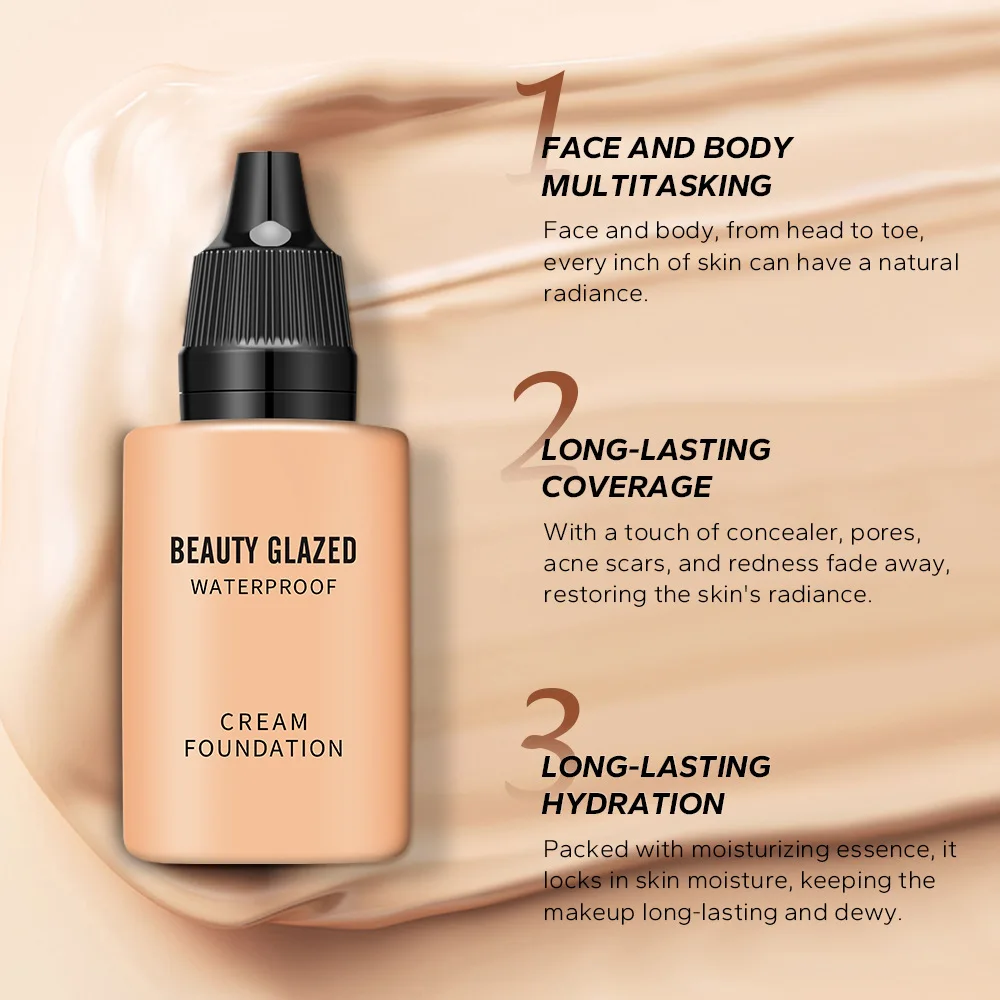 Waterproof Concealer Foundation For Women Makeup Full Coverage Long Lasting Moisturizing