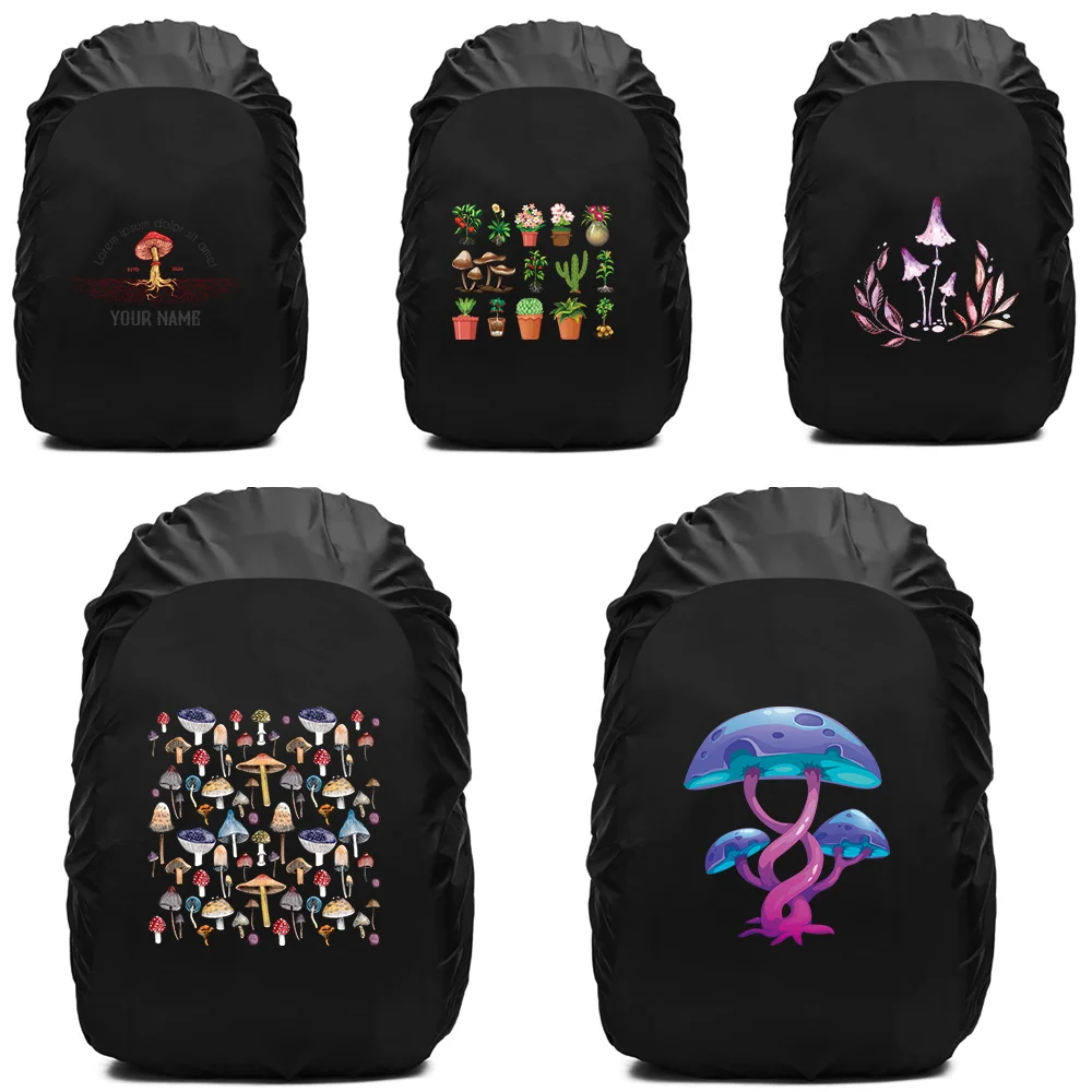 20-70L Backpack Rain Cover Fashion Mushroom Print Outdoor Sport Cycling Safety Rain Cover Camping Hiking Waterproof Bag Cover