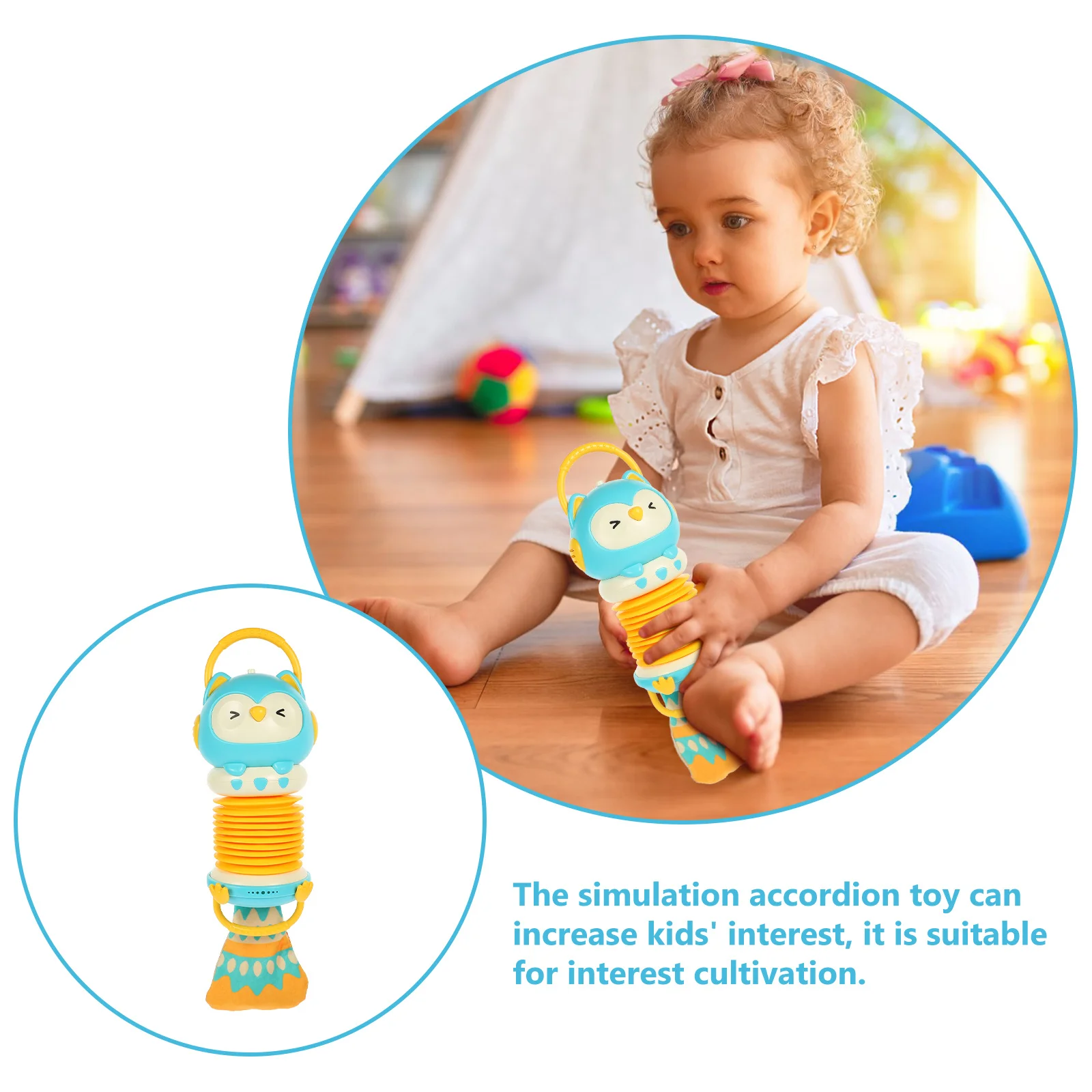 

Kids Accordion Cartoon Simulation Plastic Instrument Early Learning Educational Musical Development Gift One Year Old Toys