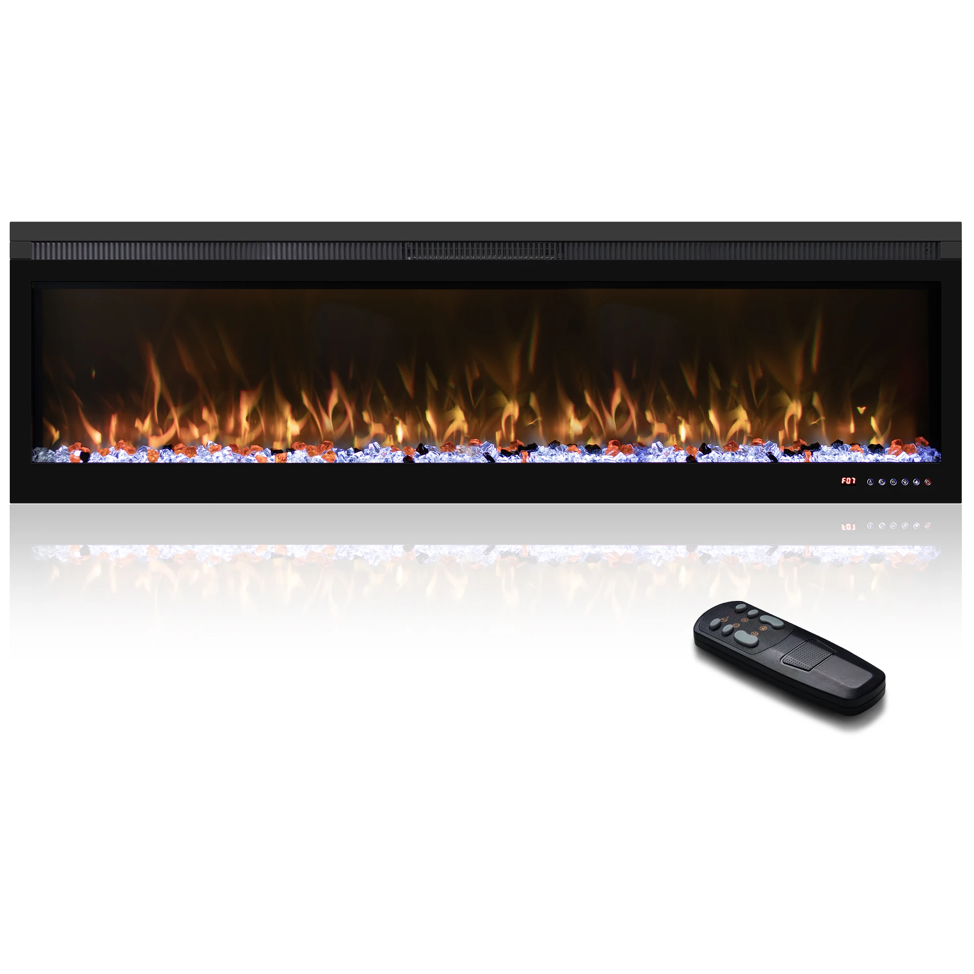 Dreamflame 60 Inches Wall Mount Artificial Fireplace Electric Sfeerhaard With Realistic Flame Remote Touch Screen APP Control