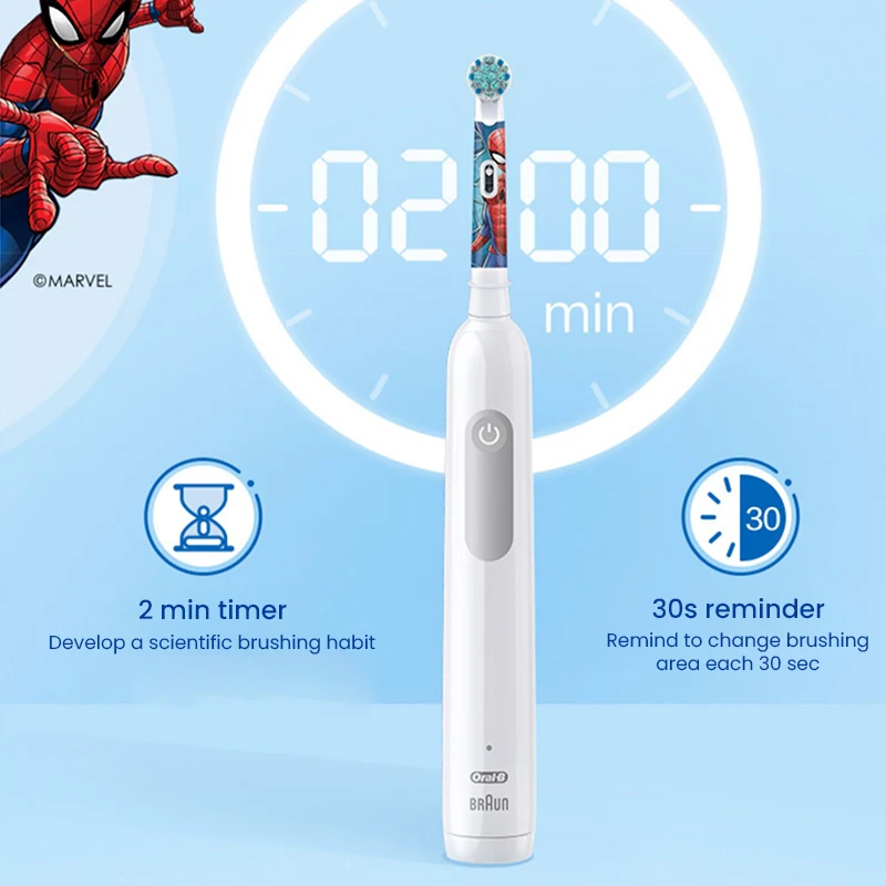 Oral B Pro 1 Electric Toothbrush 3D Children Rechargeable Tooth Brush 2 Min Timer For 8+ During Period of Teeth Replacement Kids