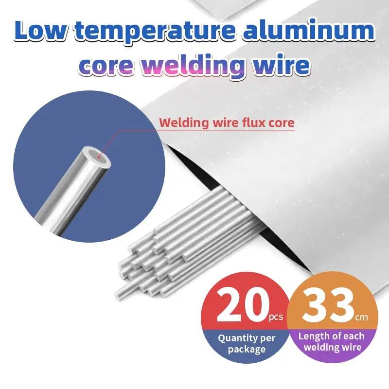 Low Temperature Easy Melt Aluminum Universal Welding Rod Cored Wire Rod Solder No Need Solder Powder Weld Bar for Propane Torch