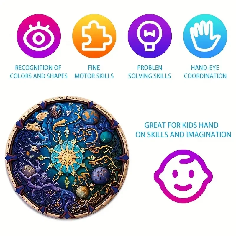 الألغاز بانوراما خشبية للبالغين والأطفال ، لغز مضحك مع قطع على شكل حيوان ، وأفضل الهدايا ، ديكور المنزل ، لعبة الأسرة