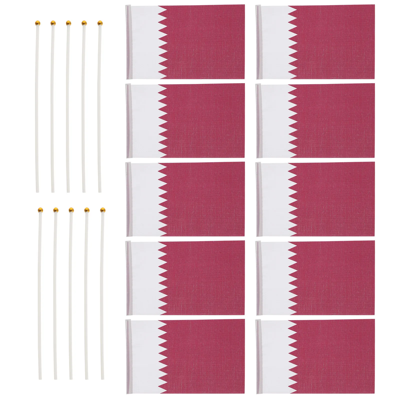 

20Pcs Hand Waving Flags Qatar National Flag Small Flag on Stick for Football Game Cheering Crowd Small Flags on Stick