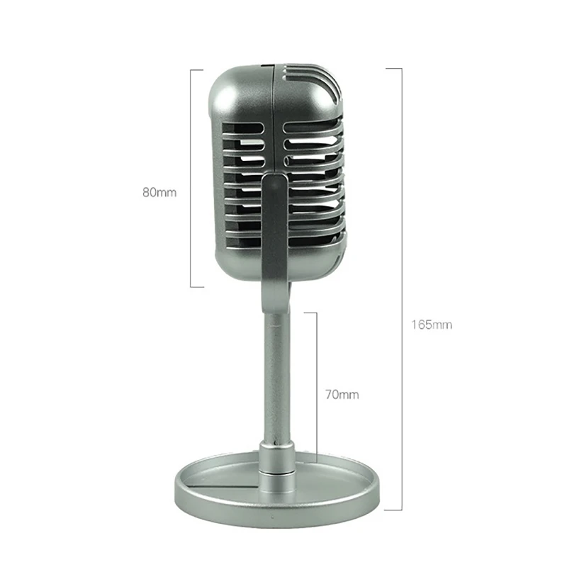 Simulation Props Mic Retro Dynamic Vocal Microphone Vintage Style Wireless Mini Mic Universal Stand Stage Performance Karaoke