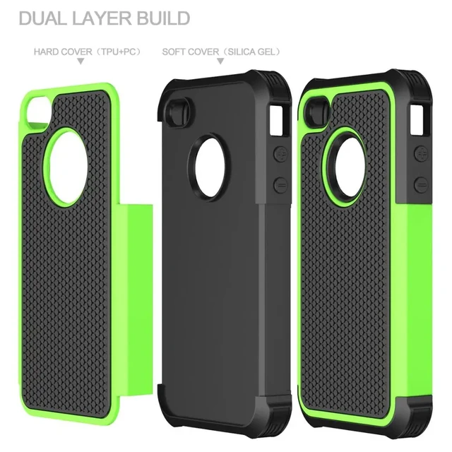 Iphone 4 4s用の頑丈なラバーケース,マットなハードシリコン,耐衝撃性 