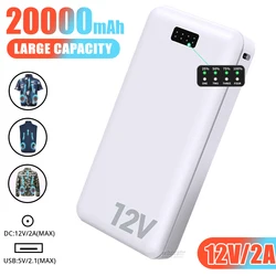 Power Bank 12V/20000mAh/2A Portable Charging Power Supply Mobile Phone External Battery Fast Charging, For Fan Vest Cooling Vest