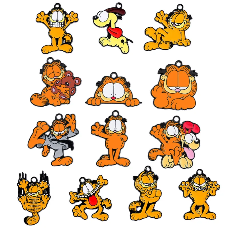 

13pcs/set New Cartoon Anime Cute Garfield Series Creative Alloy Bracelet DIY Accessories Birthday Gifts Hot Selling
