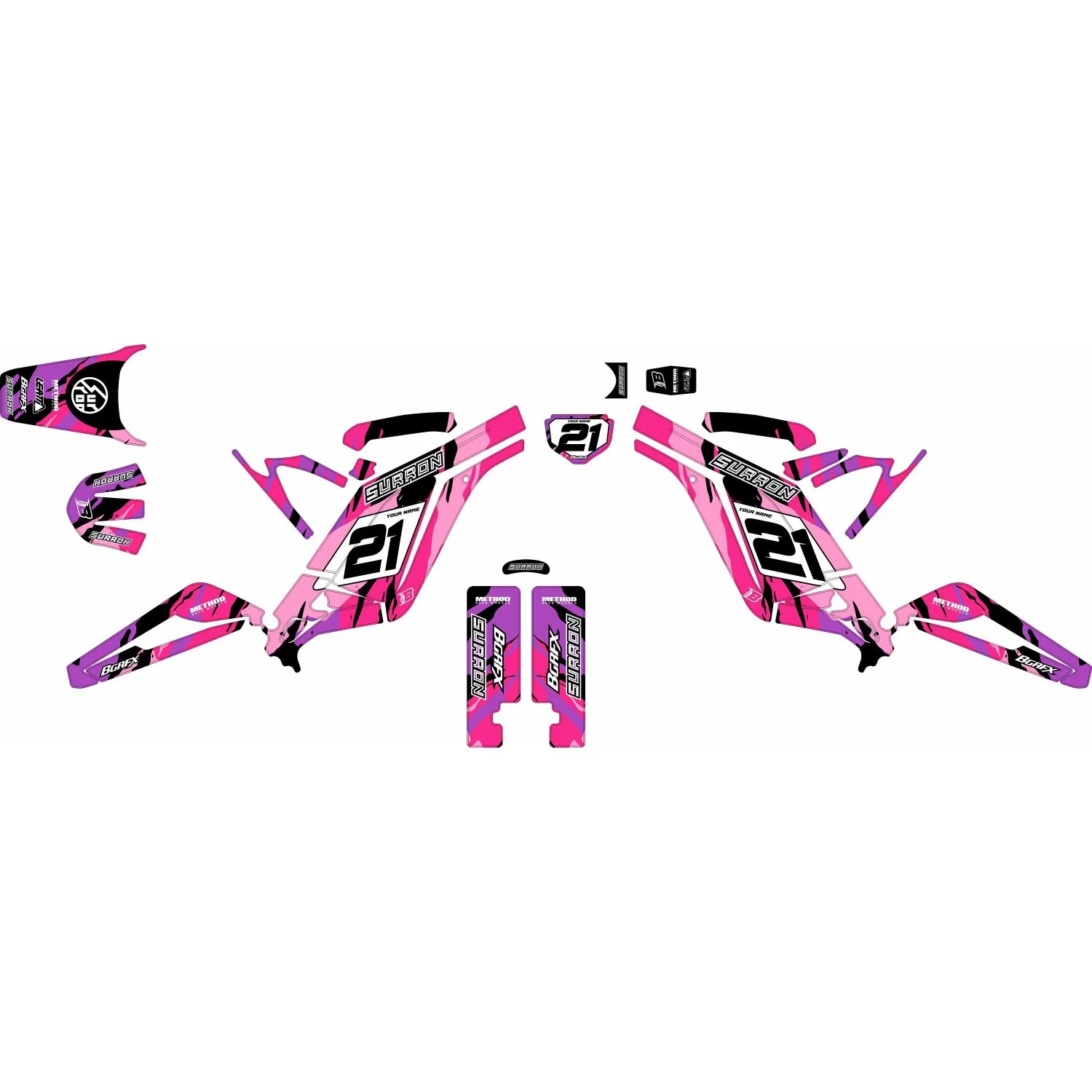 Motorcycle Body Fairing Sticker Decal Protective  eBike eMoto Full Graphic Kit For Surron Light Bee X  Design -2