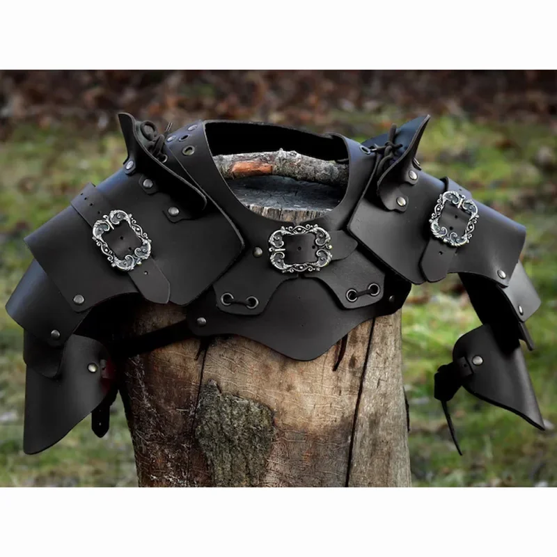 بو الجلود تأثيري زي للرجال ، ستيم بان ، روماني ، المصارع ، المحارب ، درع الكتف ، Pauldrons ، فارس فايكنغ ، الساموراي ، الدعائم