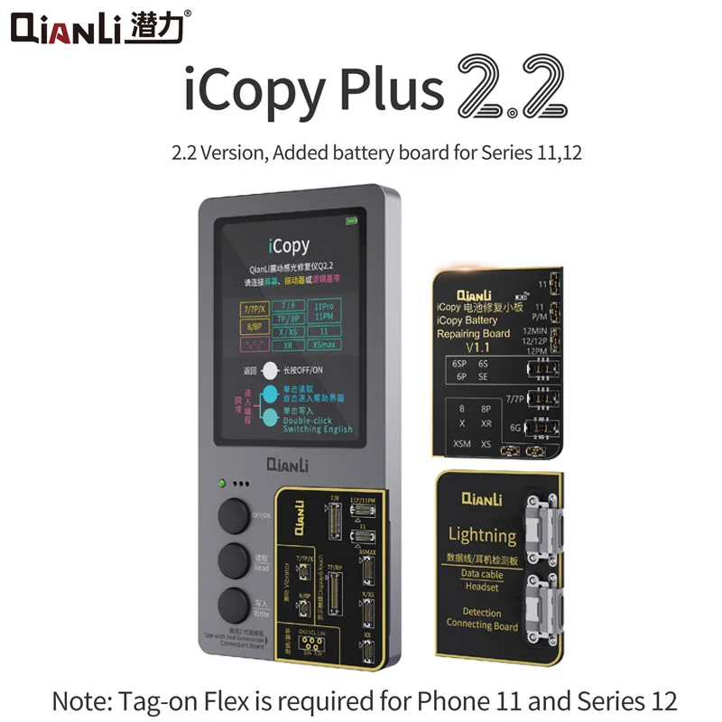 Qianli Programmer Icopy Plus Newest Version Ture Tone For Iphone 12 LCD Photosensitive Repair Battery Testing Board Original