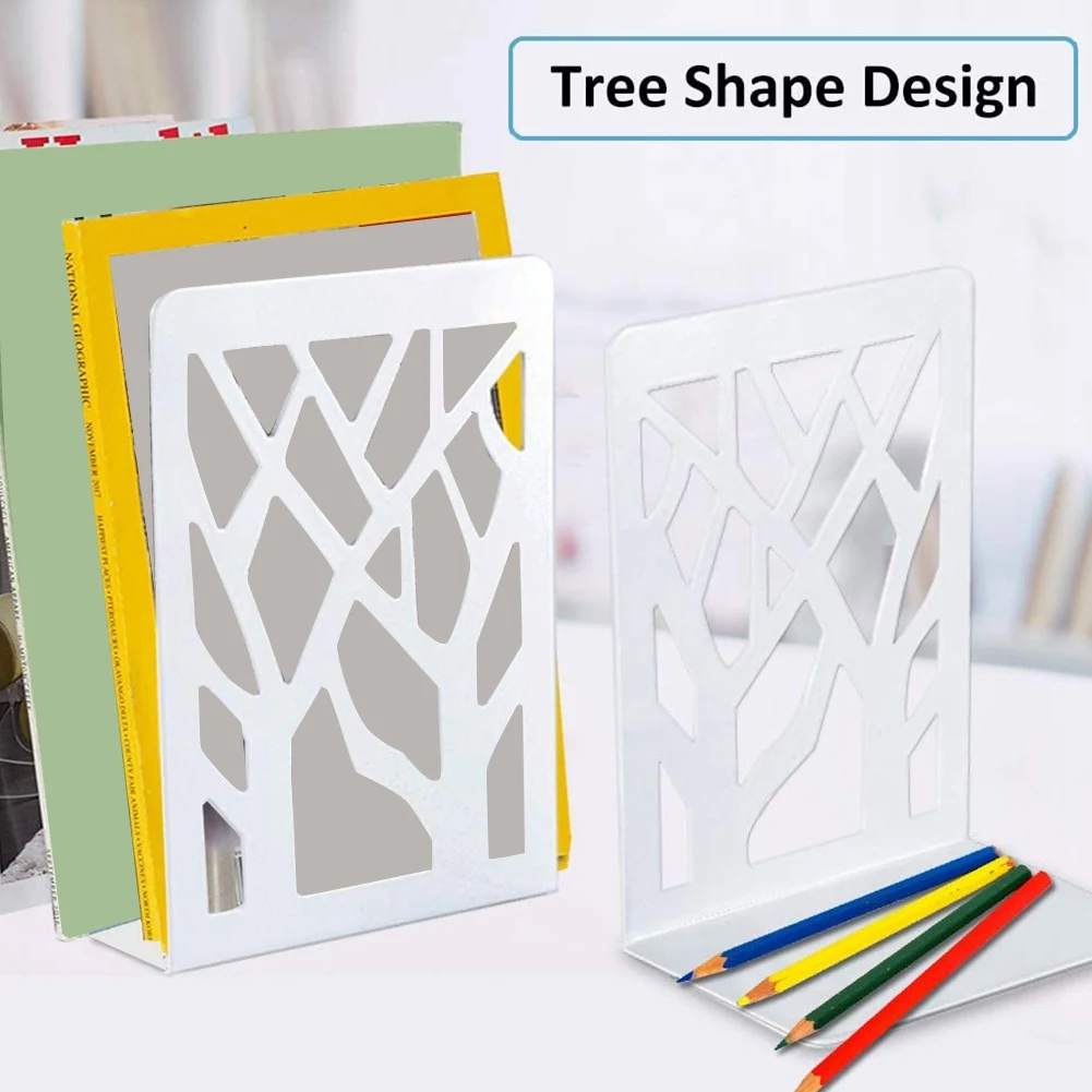 ฉากกั้นที่ใส่หนังสือชั้นหนังสือ6คู่ฉากกั้นที่ยึดหนังสือขาตั้งหนังสือสำหรับจัดระเบียบหนังสือ /cds สีขาว