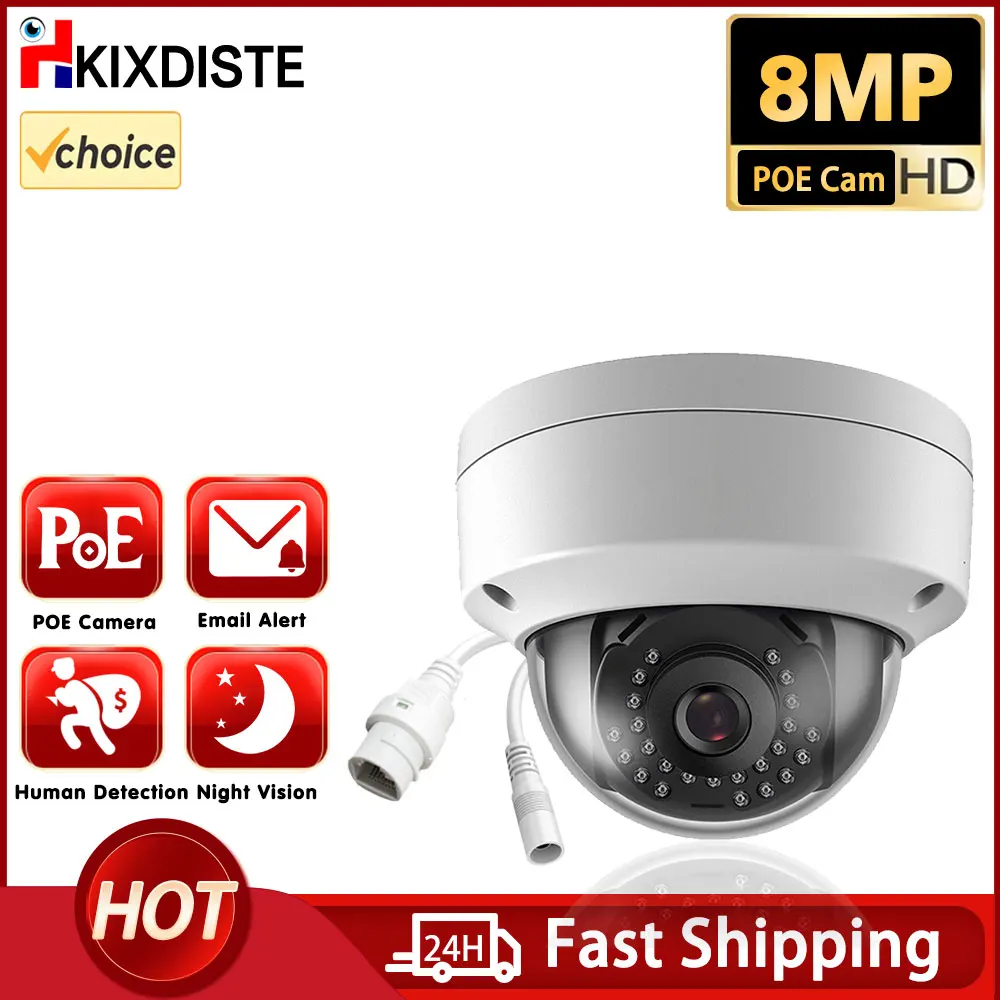 

4K PoE Security IPC Camera Outdoor 8MP IP Dome Camera IP67 Waterproof Vandal-Proof PoE Security Camera Surveillance CCTV Cameras