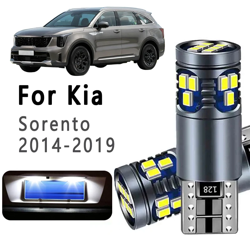 

2Pcs T10 Car LED Bulbs Car Interior Parking Lamp For Kia Sorento 2014 2015 2016 2017 2018 2019 License Plate Lights