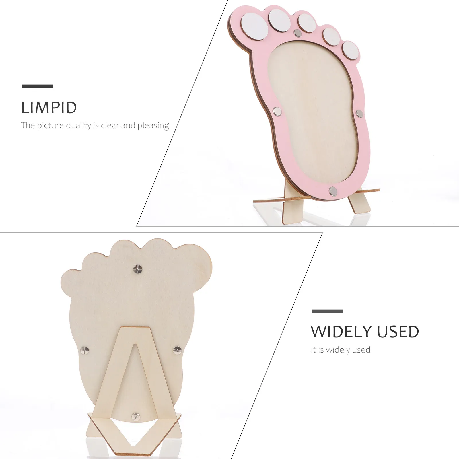 1Pcs Footprint Photo Frame Baby Growth Record Frame Newborn First Year Milestones Step Tooth Photo Moments Holder